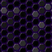 A hex grid of black and grey tiles, with dark purple gaps between them.